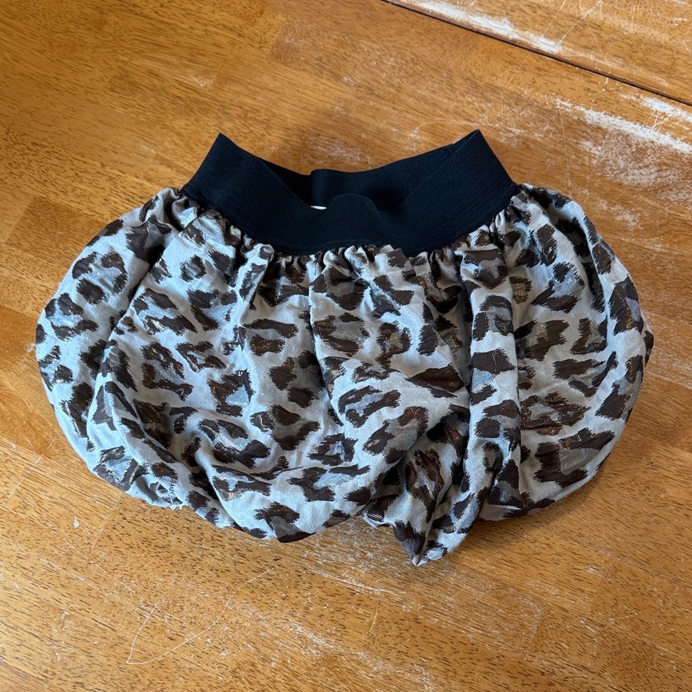 1989 Place Leopard Print Skirt with Black Waistband